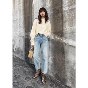 MOUSSY Just Waist Selvedge BLU Vintage Wide Tapered Jeans 010DAB11-5180 25 $425